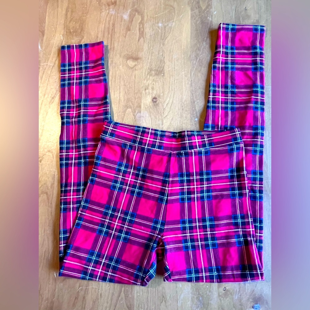 Crewcuts Kids Plaid Holiday Leggings